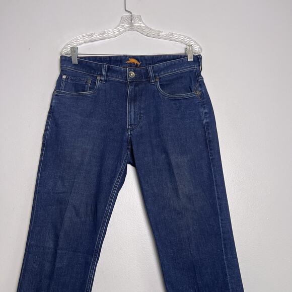 Tommy Bahama Men's Straight Leg Jeans Sz 32x27 Short Dark Wash Blue - Picture 2 of 14